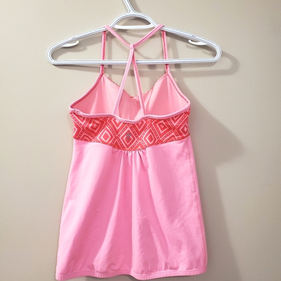 Ivivva Lululemon Sundancer Tank Diamond Daze neon pink shell - Size 12 - Picture 2 of 4